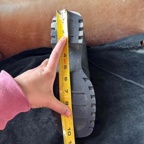 La Canadienne black leather square toe fur lined boots winter fall cozy vintage - Picture 10 of 11